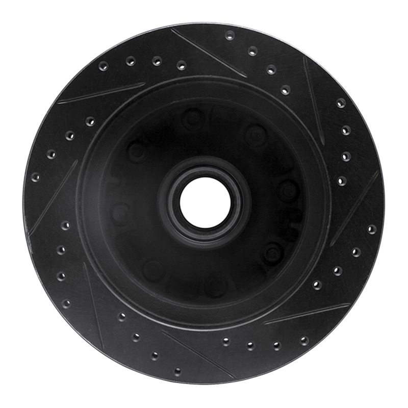 Ford E-250 Econoline Brake Rotor (1) - Front Left - R1 Concepts - Drilled & Slotted - Black - `95-`04